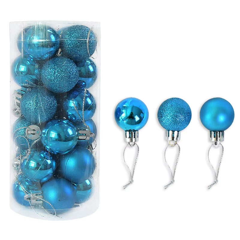 Set de 24 Bolas de Navidad 3cm – Brillo Premium para Árbol y Decoración Festiva