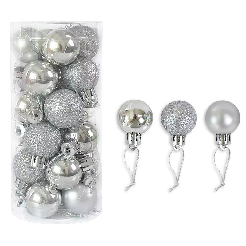 Set de 24 Bolas de Navidad 3cm – Brillo Premium para Árbol y Decoración Festiva