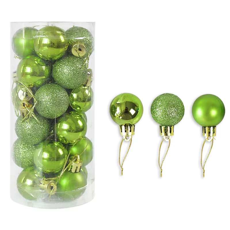 Set de 24 Bolas de Navidad 3cm – Brillo Premium para Árbol y Decoración Festiva