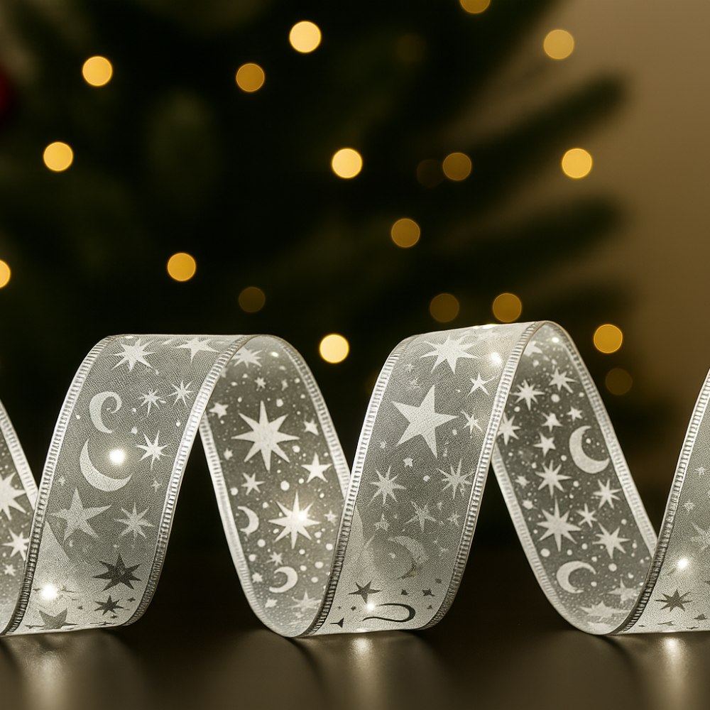 Cinta LED Decorativa de 1 Metro – Ilumina tu Árbol con Estilo y Magia Navideña